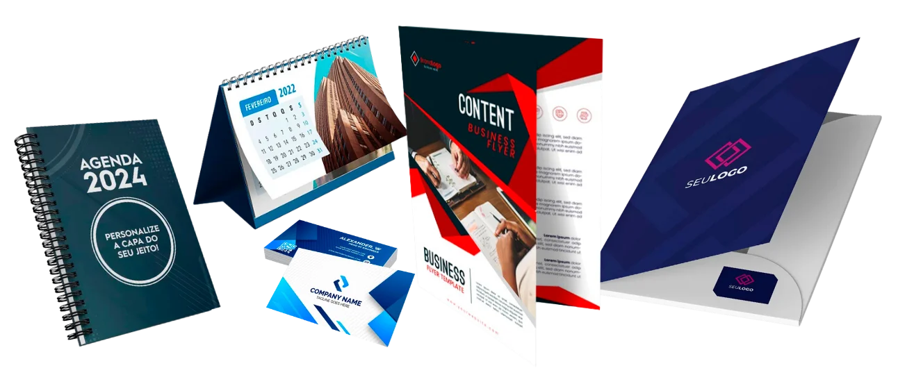 Agendas, calendários, folders, catálogos e pastas produzidos pela SELOART